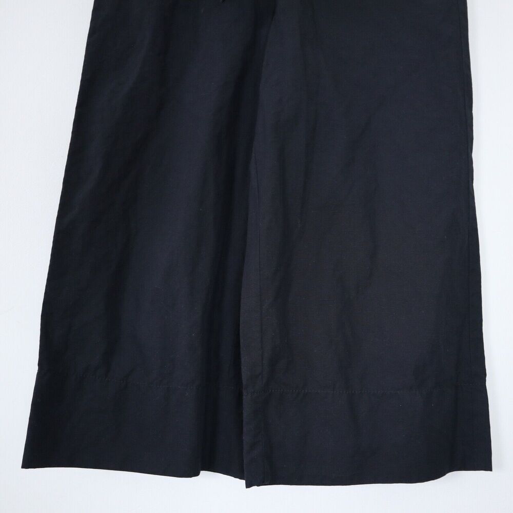 Kate Spade Size 4 Scenic Route Crop Linen Cotton Wide Leg Culotte Pant Black - Picture 6 of 9